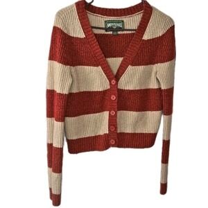 Y2K Vintage Women's American Eagle Cardigan Thick Striped Cropped Sweater Size S